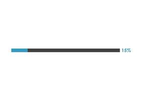 15 Percent loading icon,  Progress bar vector illustration