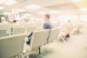 abstract blurred room in airport and soft light with vintage toned photo