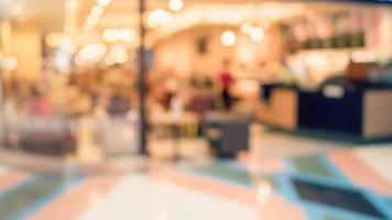 Blurred background, people at restaurant blur background with bokeh and vintage tone. photo