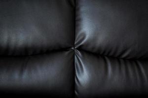 close up black leather sofa and textured and background with space. photo