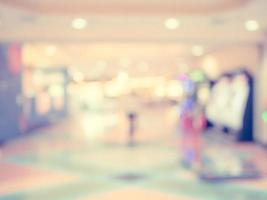 Blurred background, people at shopping mall blur background with bokeh and vintage tone. photo