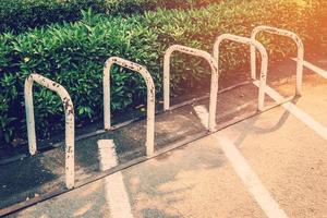 bicycle parking and soft light with vintage effect. photo