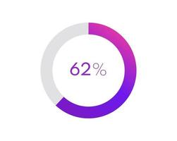 62 percent pie chart. Circle diagram business illustration, Percentage vector infographics