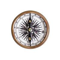 Compass on isoleted white background with clipping path. photo