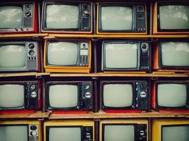 Old retro television and blank screen display photo