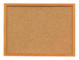 Cork board isolated on white with clipping path. photo