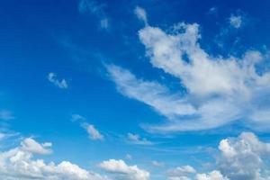 white clouds in the blue sky with space photo