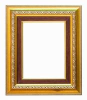 golden frame on white background with clipping path. photo