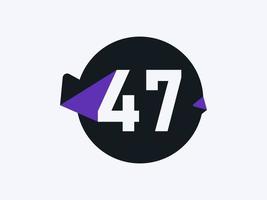 47 Number logo icon design vector image. Number logo icon design vector image