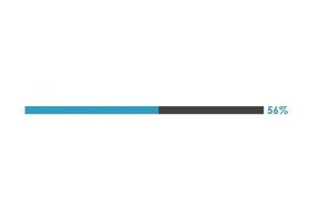 56 Percent loading icon,  Progress bar vector illustration