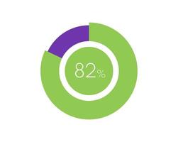 82 Percentage Circle diagram infographic, Percentage Pie vector