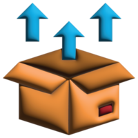 3d ilustración abierto caja en logístico png