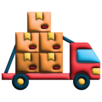 3D illustration cargo truck in logistic png