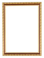 golden frame on isolated white with clipping path. photo