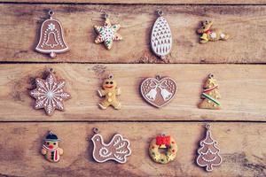 Christmas decoration set with snowflake on table wood with copy space photo