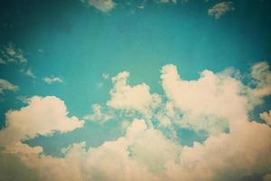 clouds and blue sky with vintage effect photo