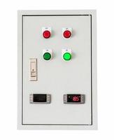 Electrical control box on isolated white with clipping path. photo