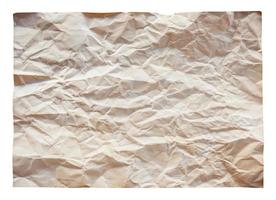 old paper crumpled on isolated with clipping path. photo