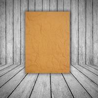 brown paper on wood background photo