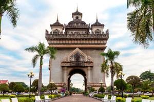 Laos, Vientiane - Patuxai Arch monument. photo