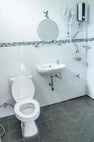 white bathroom and modern interior photo