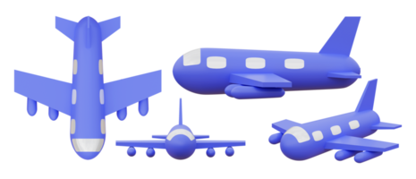 en uppsättning av illustrationer flygplan 3d png