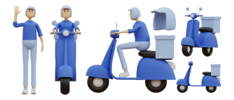 delivery bike Illustration concept. 3d Illustration png