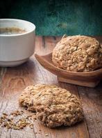 cookies homemade on wood table. photo