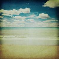 beach sand and sea with retro style photo