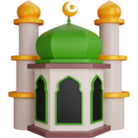 3d Rendern Moschee mit ein Turm isoliert png