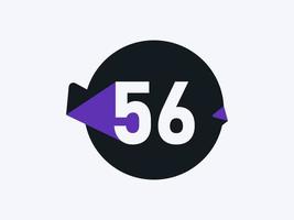 56 Number logo icon design vector image. Number logo icon design vector image