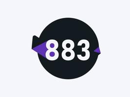 883 Number logo icon design vector image. Number logo icon design vector image