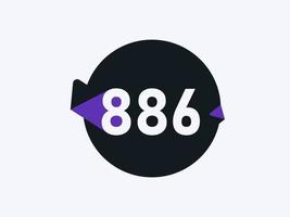 886 Number logo icon design vector image. Number logo icon design vector image