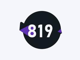 819 Number logo icon design vector image. Number logo icon design vector image