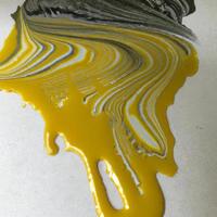 Liquid paper blue and color variation paint background. photo