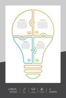 4 steps of line infographic vector design with circle object for marketing. Process infographic can be used for presentation and business.