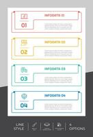 diseño de vector de infografía de opción cuadrada con estilo colorido de 4 pasos para fines de presentación. La infografía de paso de línea se puede utilizar para negocios y marketing