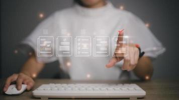 Document Management System, online documentation database and process automation to efficiently manage files, knowledge and documentation in enterprise with ERP. Corporate business technology, DMS photo