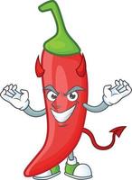 Red chili cartoon character vector