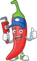 Red chili cartoon character vector