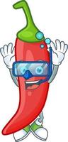 Red chili cartoon character vector