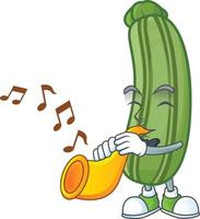 Zucchini cartoon character style vector