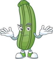 Zucchini cartoon character style vector