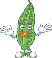 Bitter melon cartoon character vector