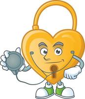 Love padlock cartoon character vector