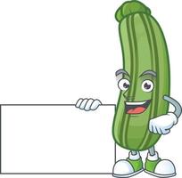 Zucchini cartoon character style vector