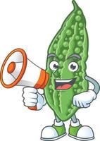 Bitter melon cartoon character vector