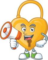 Love padlock cartoon character vector