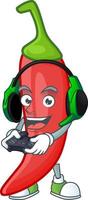 Red chili cartoon character vector