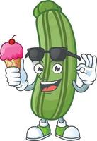 Zucchini cartoon character style vector